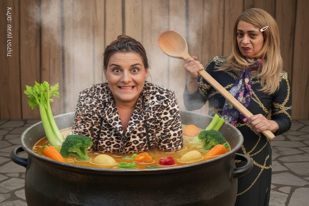 ירדנה חרזי מחממת את שני שגב-מנשרי. הצגה קומית עם 3 שחקנים